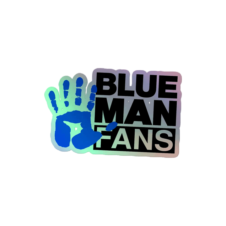 Blue Man Fans Hand Print Holofoil Sticker product image (2)