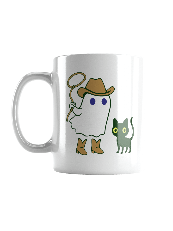 Ghostly Cowboy and Black Cat Mug product image (2)