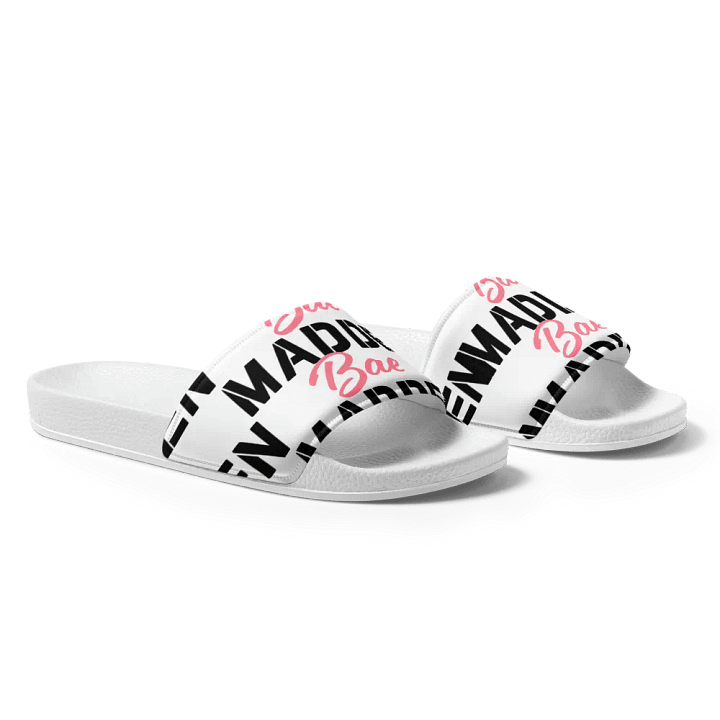 MaddenBae Mens Signature Slides White product image (1)