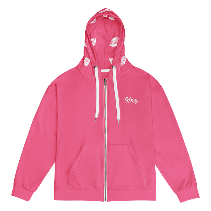 Orm Kornnaphat Hydrangea Design Unisex Zip Hoodie (Pink) product image (1)