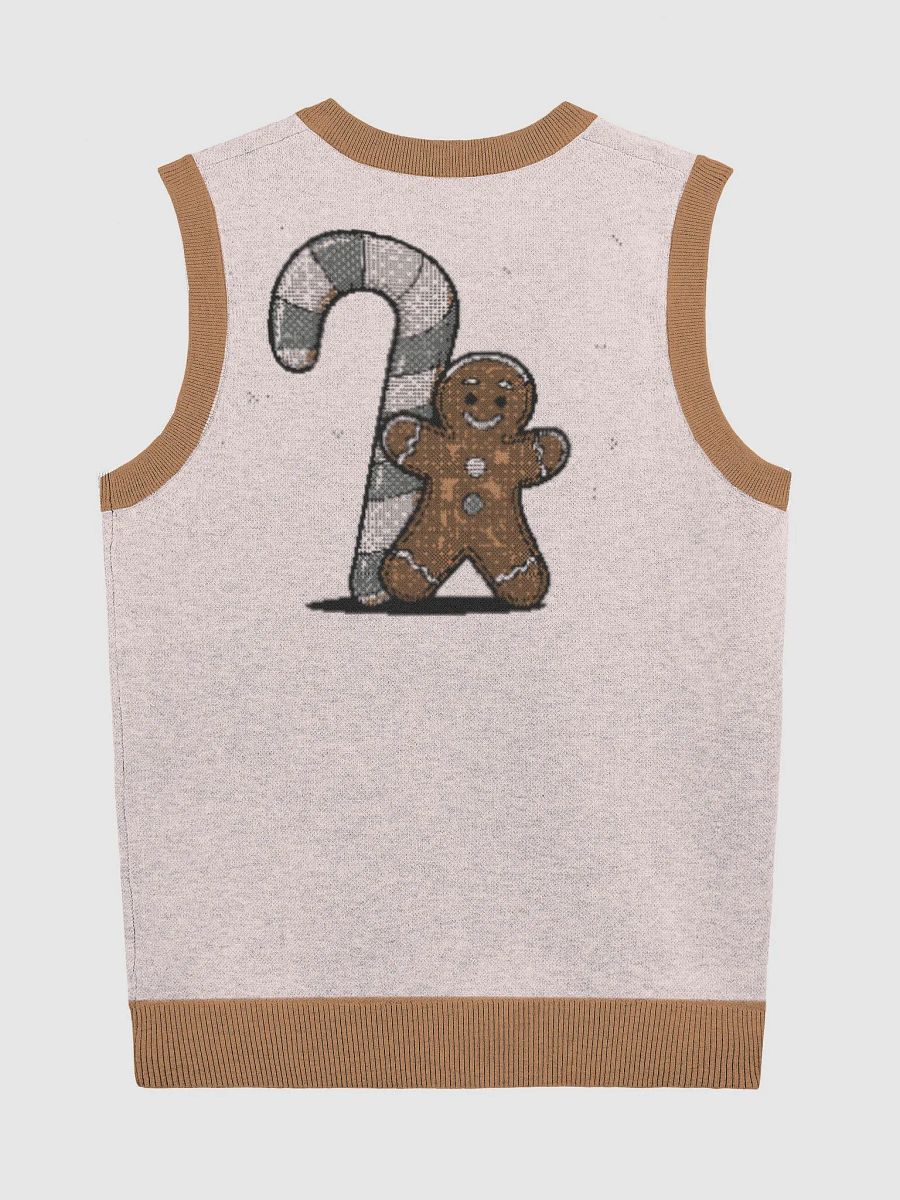 Festive Candy Cane and Gingerbread Man Knitted V-Neck Vest product image (9)