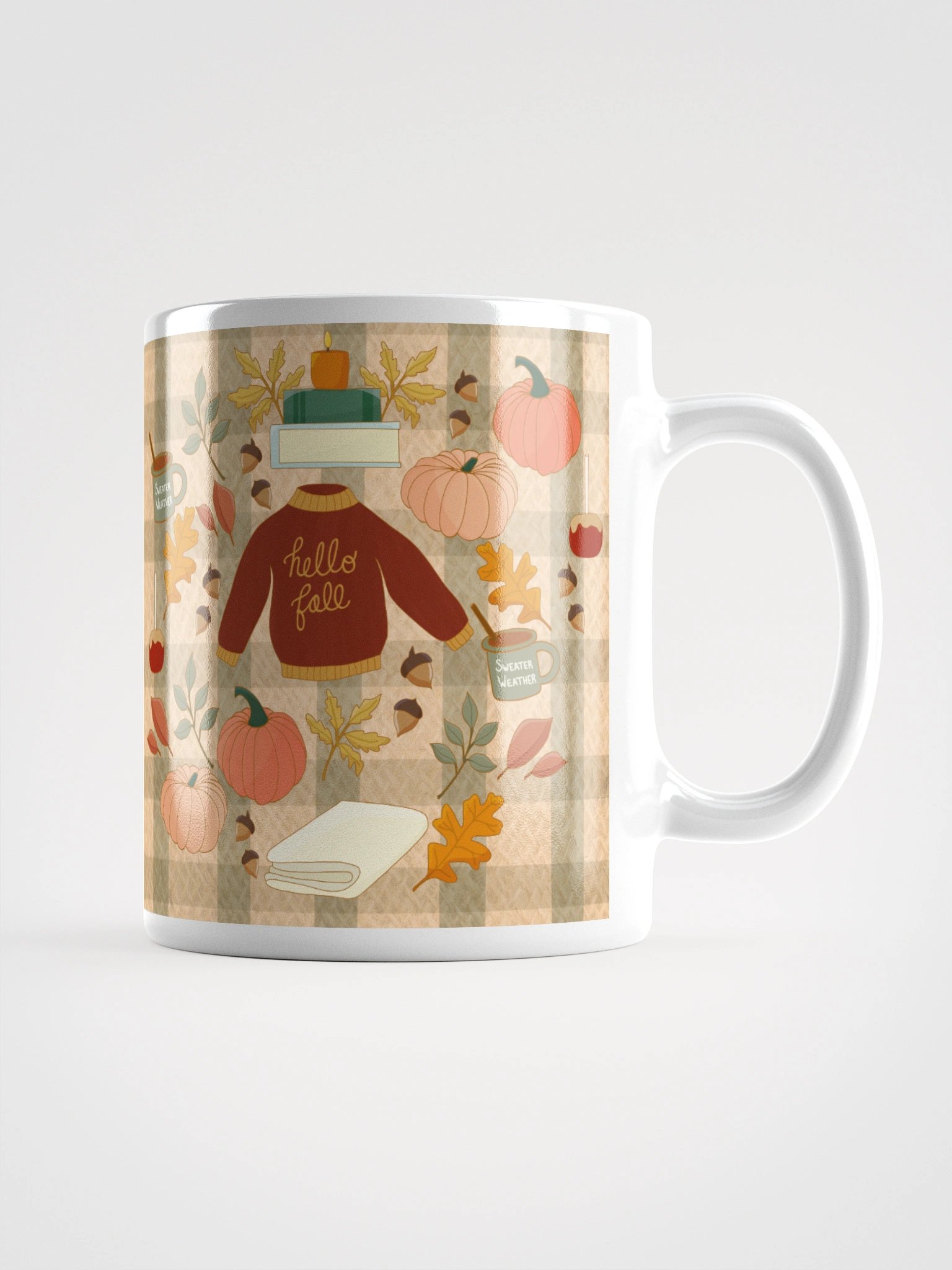 Cozy Fall Design with Gingham Background Mug product image (3)
