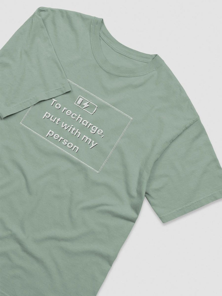 Embroidered T-Shirt - To Recharge, Put with my person - White product image (61)
