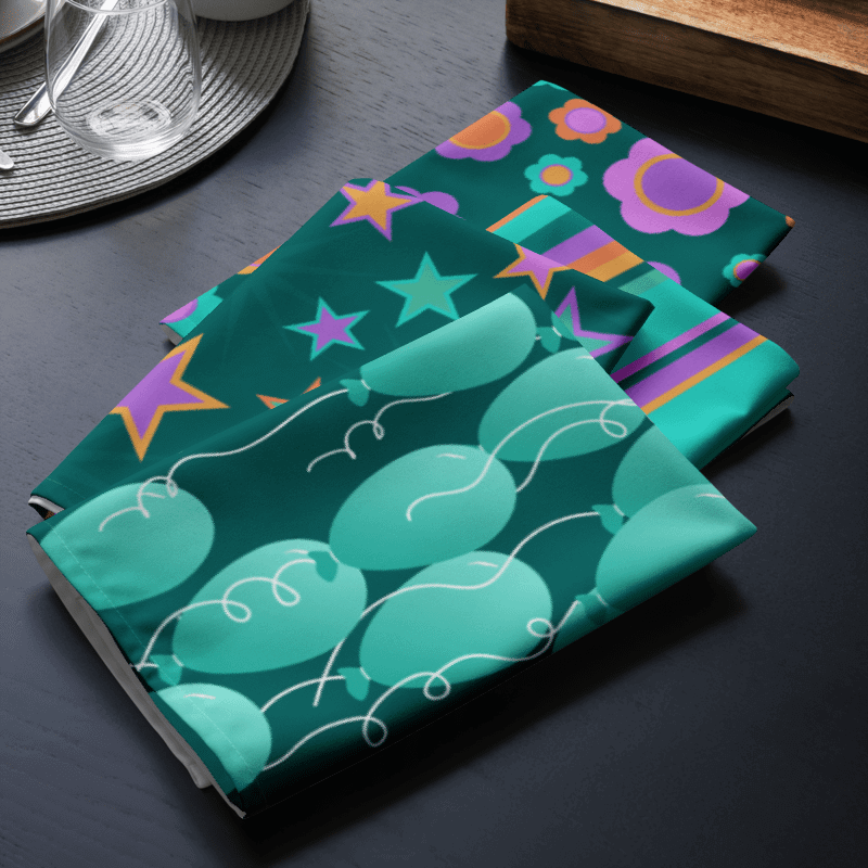 Cloth Napkin Set of 4 Colorful Party Time! Designs product image (2)