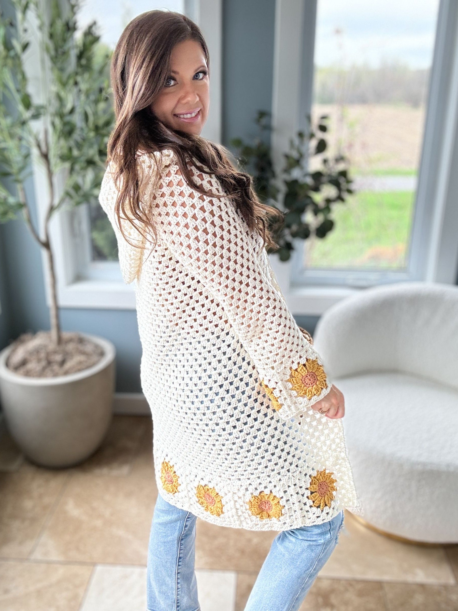 Sunny Sunflower Cardigan Crochet Patten product image (7)
