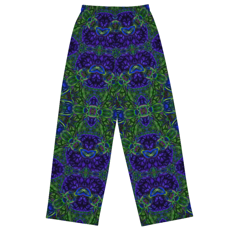 Blue Green Ribbon Kaleidoscope Wideleg Pants product image (1)