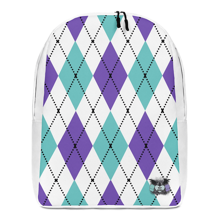 White Argyle Backpack product image (1)