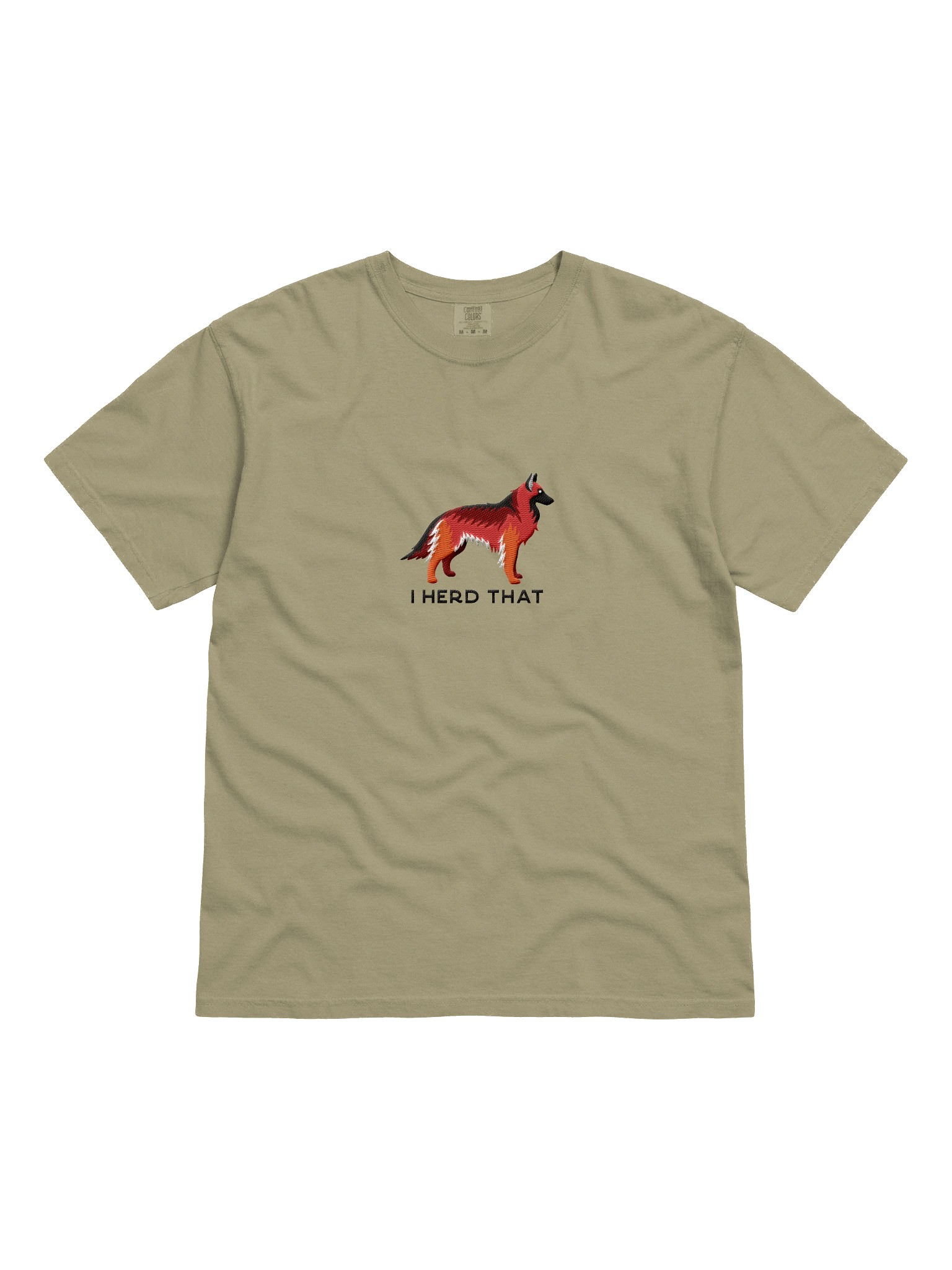 I Herd That T-Shirt(Embroidered) of a Belgian Tervuren(Red) product image (1)