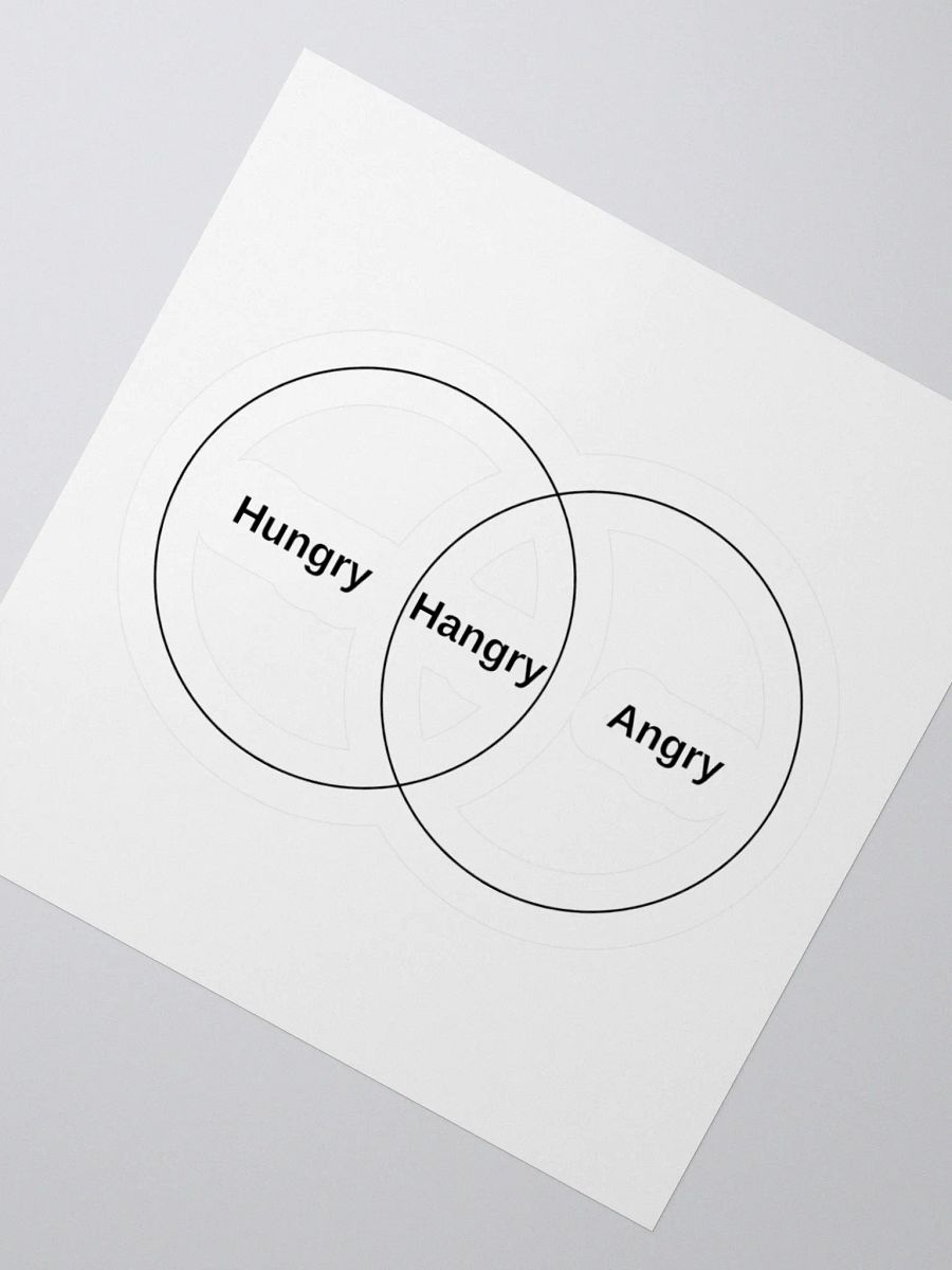 Hungry. Hangry. Angry. — Mood Venn Diagram Sticker product image (7)