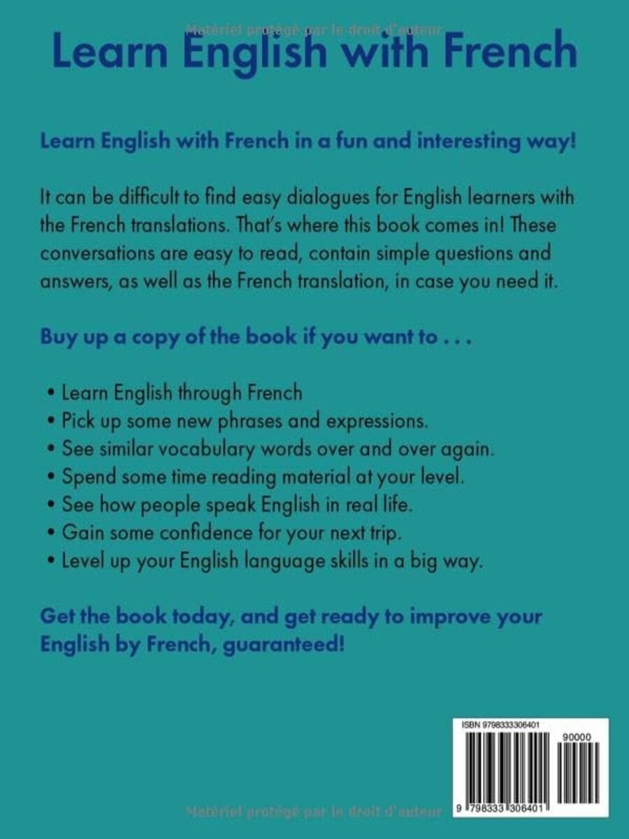 Learn English with French: High-Beginner English Conversation lessons for French Speakers (with Translations) (French Edition) product image (2)