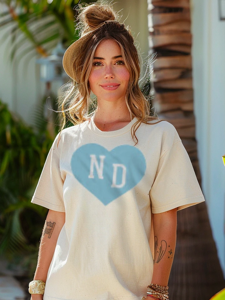 ND Heart Blue Heavyweight Unisex T-shirt product image (1)