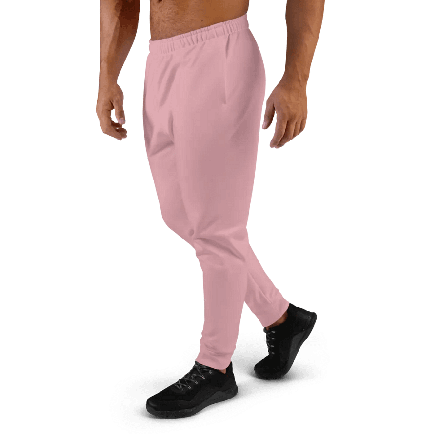 Plain Dusty Light Pink Soft Summer Recycled Polyester Premium Men's Joggers by Treasure Pie product image (2)