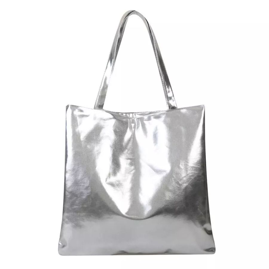 Solid Color Shiny Casual Handbags PU Shoulder Bag 2023 Glossy Tote Bags product image (8)