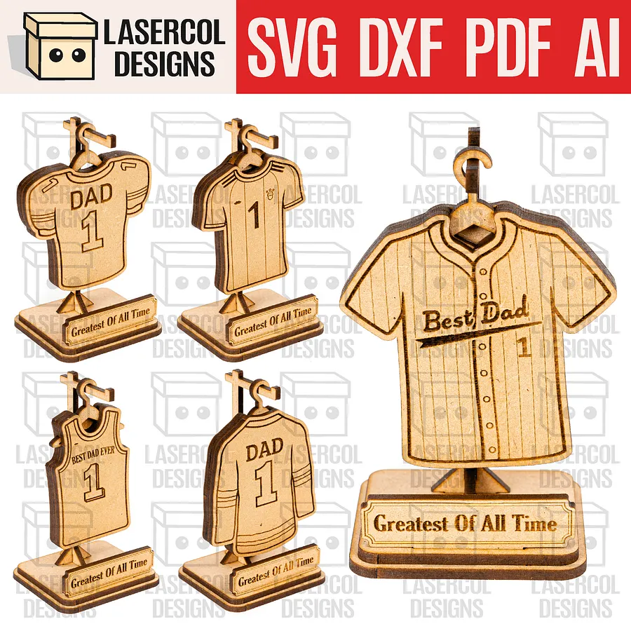 Father's Day Gift Sports Jersey Plaque Trophy For Dad - Laser Cut Files product image (1)