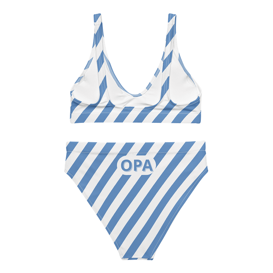 Funky Blue Stripes High Waisted Bikini Set – “OPA” Edition product image (6)