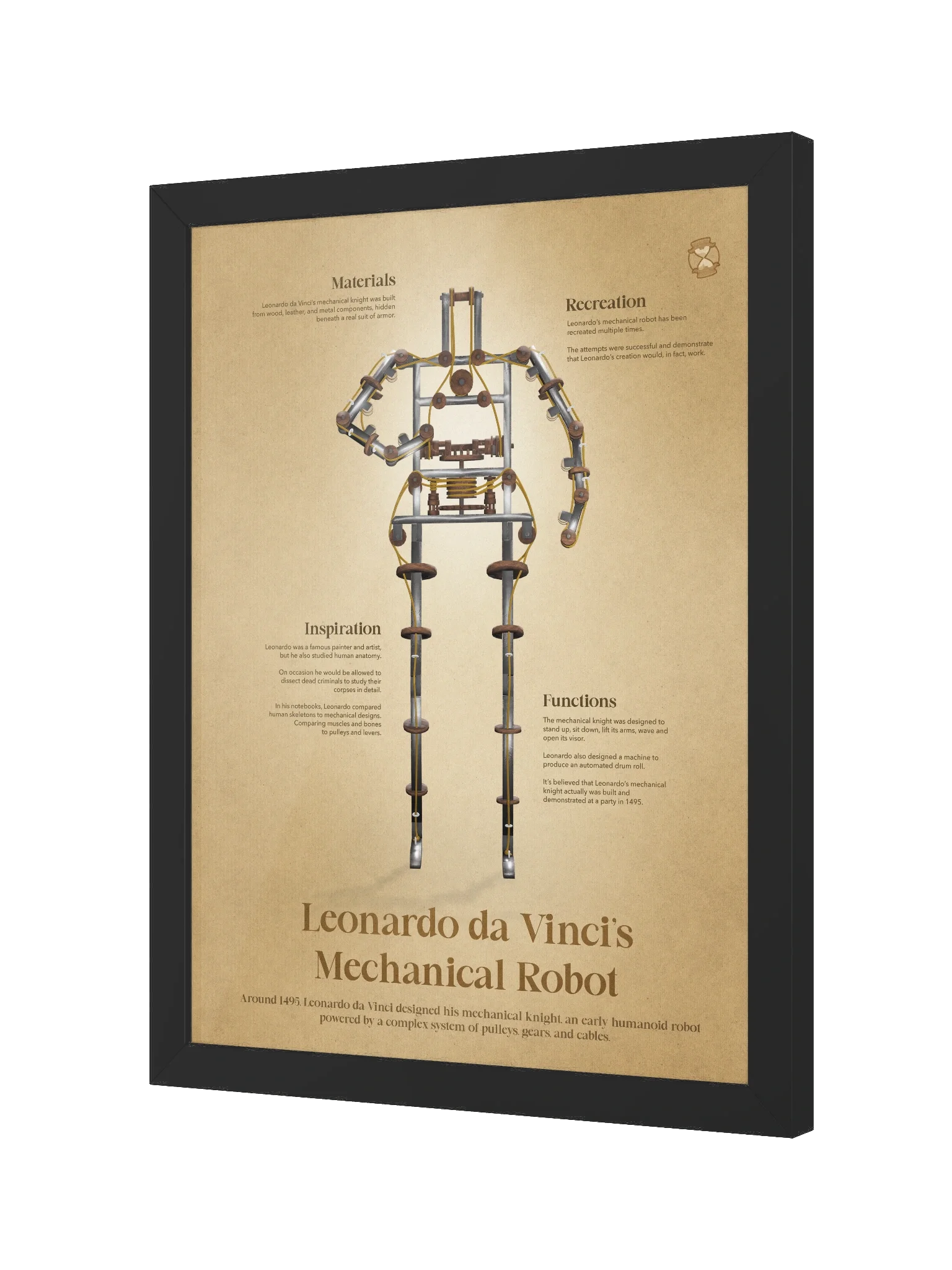 Leonardo da Vinci's Mechanical Robot (Framed poster) product image (4)