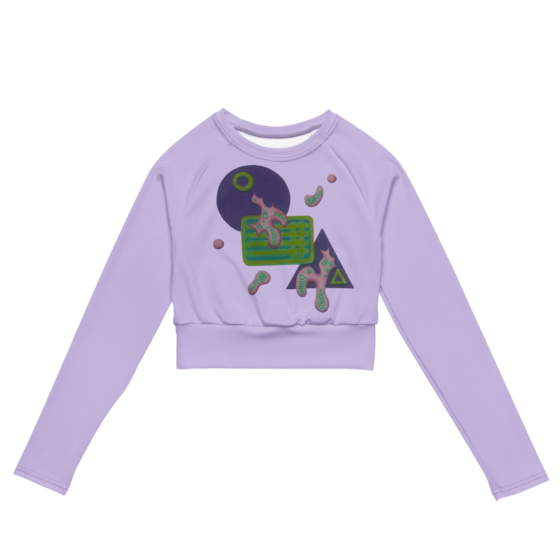 Shape Shenanigans Purple Long Sleeve Crop Top product image (1)