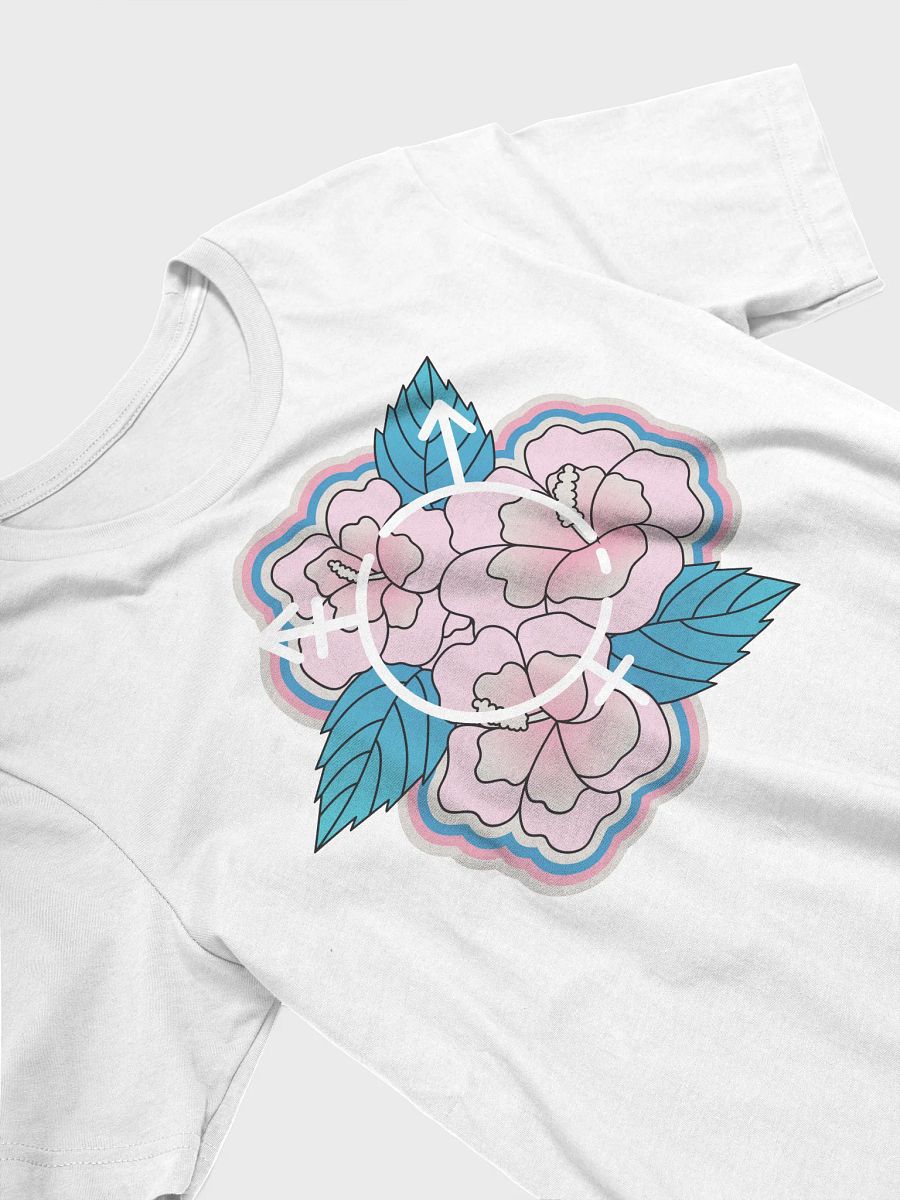 LGBTQIAP2S+ 2025, Trans Flower with Symbol, White Tee product image (3)