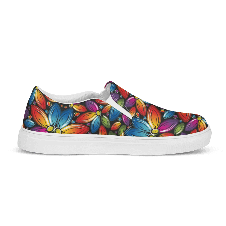 Psychedelic Flowers Slip On Women's Canvas Footwear product image (11)