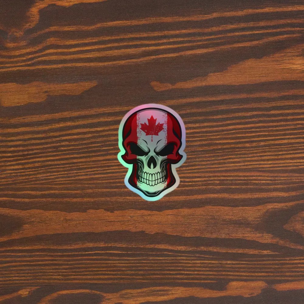 Canadian Skull Holographic Sticker Set product image (5)