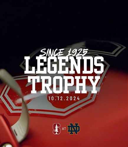 Legends Trophy on the line today. 🏈

It’s @stanfordfball gameday in South Bend 🌲 Tune in on @nbc at 12:30 PM PT! 📺