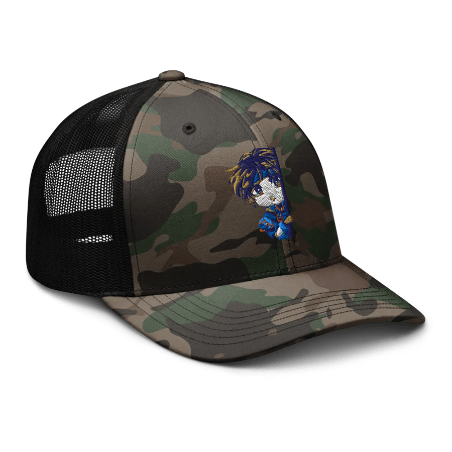 Curious Peek Camouflage Trucker Hat product image (8)