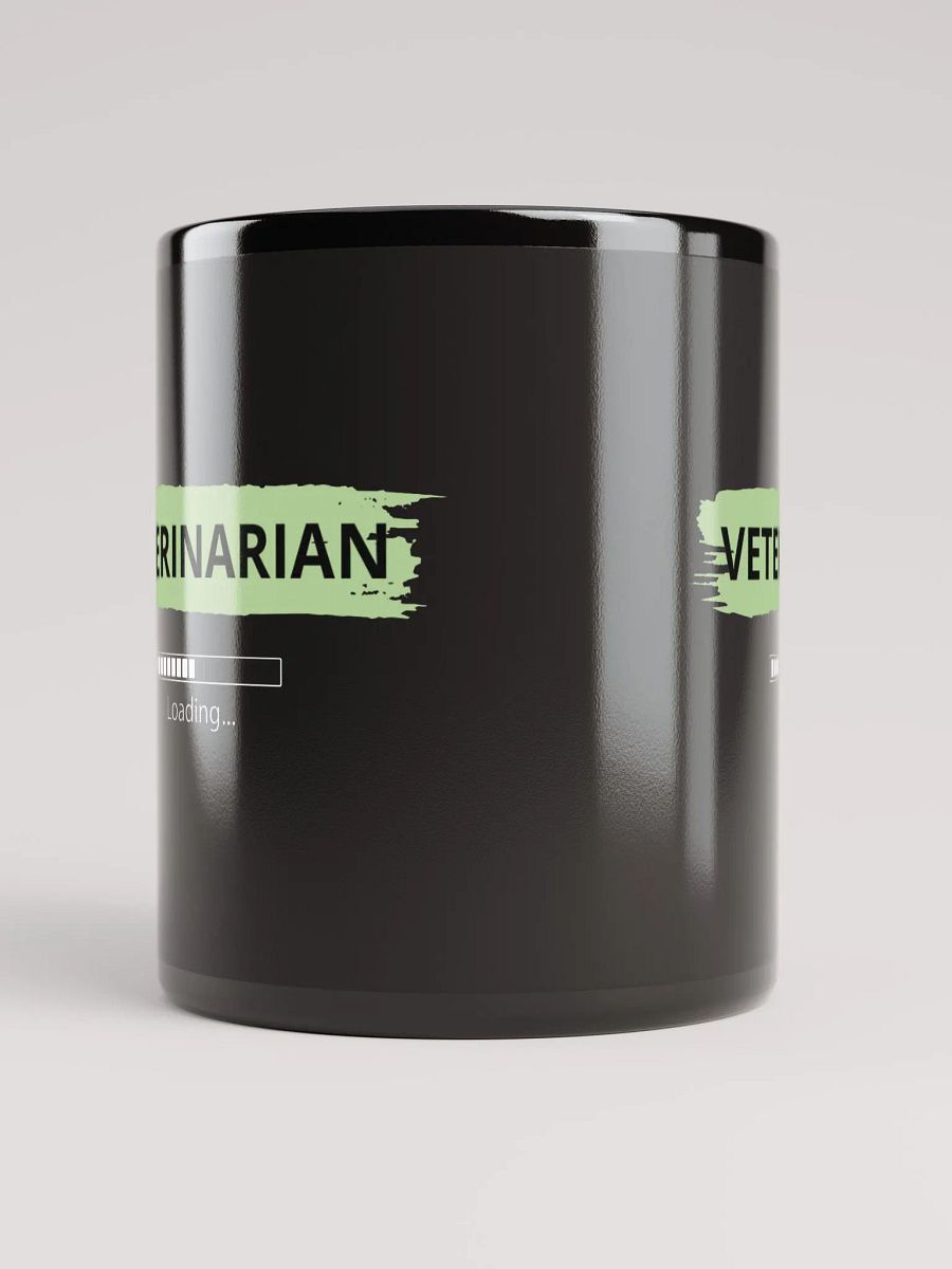"Vet loading" black glossy mug product image (4)