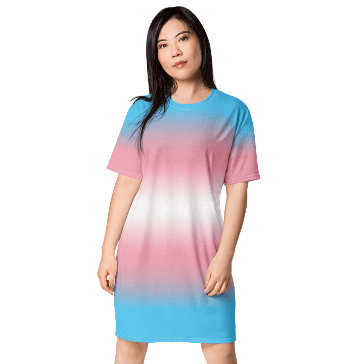 Trans Pride Gradient T-shirt Dress product image (1)