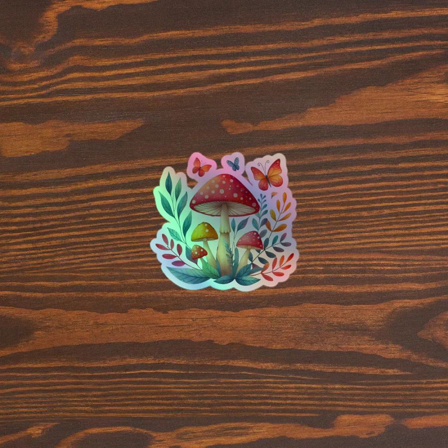 Cute Mushroom Kiss-Cut Holographic Sticker product image (5)