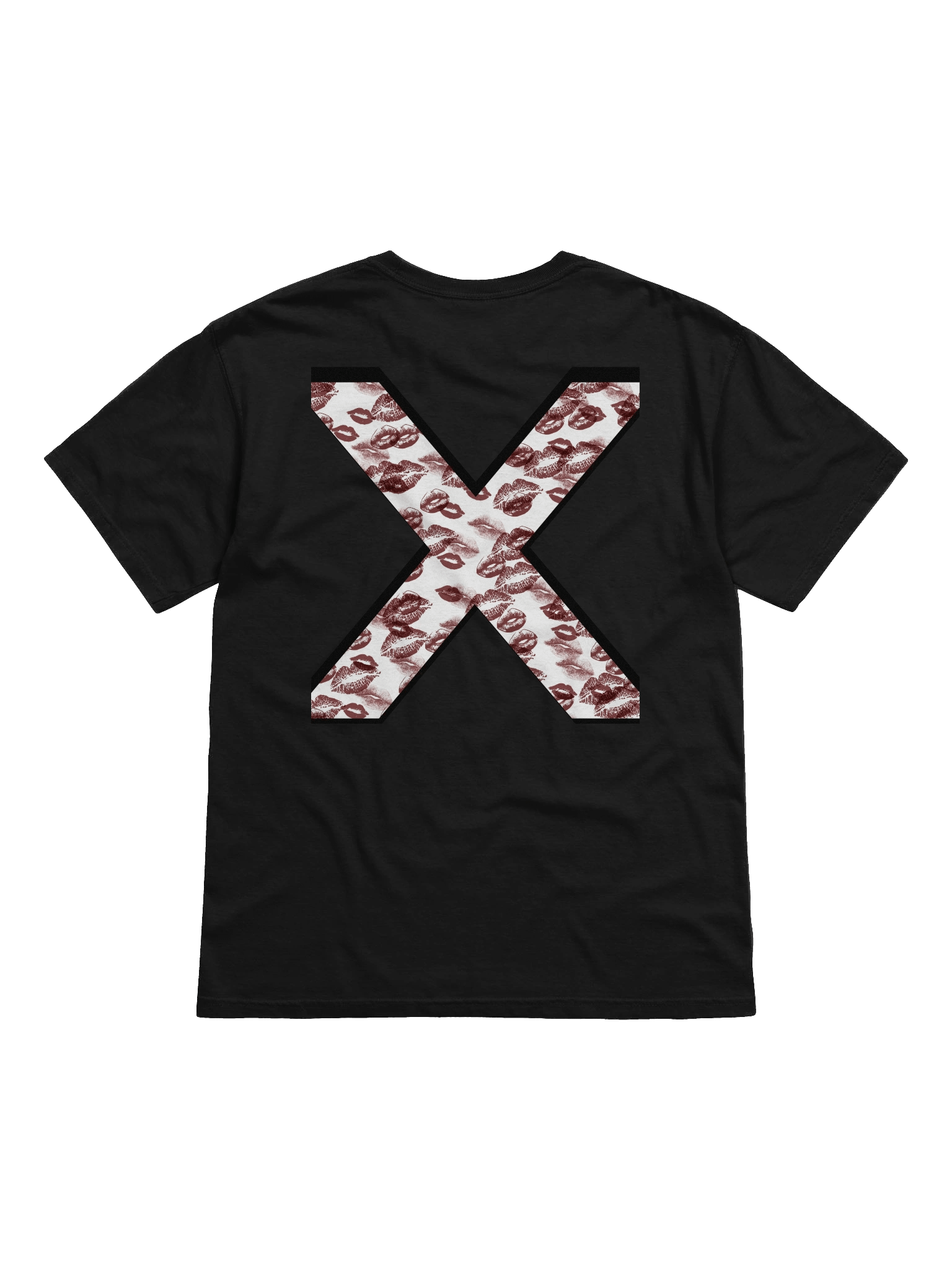White X Burgundy Lipstick Kisses | Shirt product image (1)