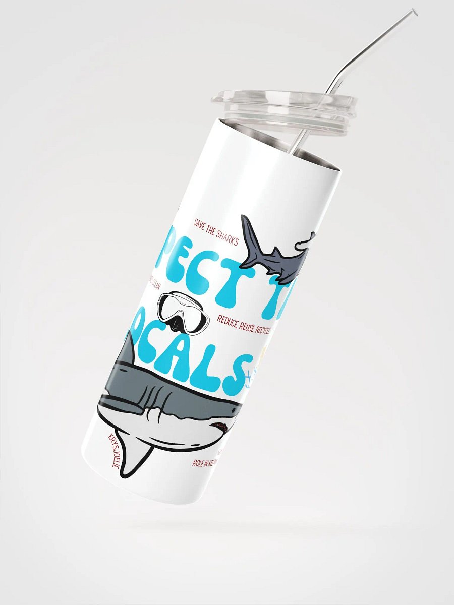 RESPECT THE LOCALS White Tumbler w/ Straw product image (2)