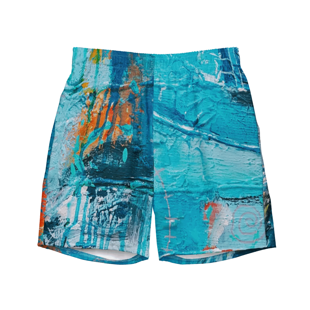 original painting by b. reters printed on men´s swimwear, beautiful blues product image (2)