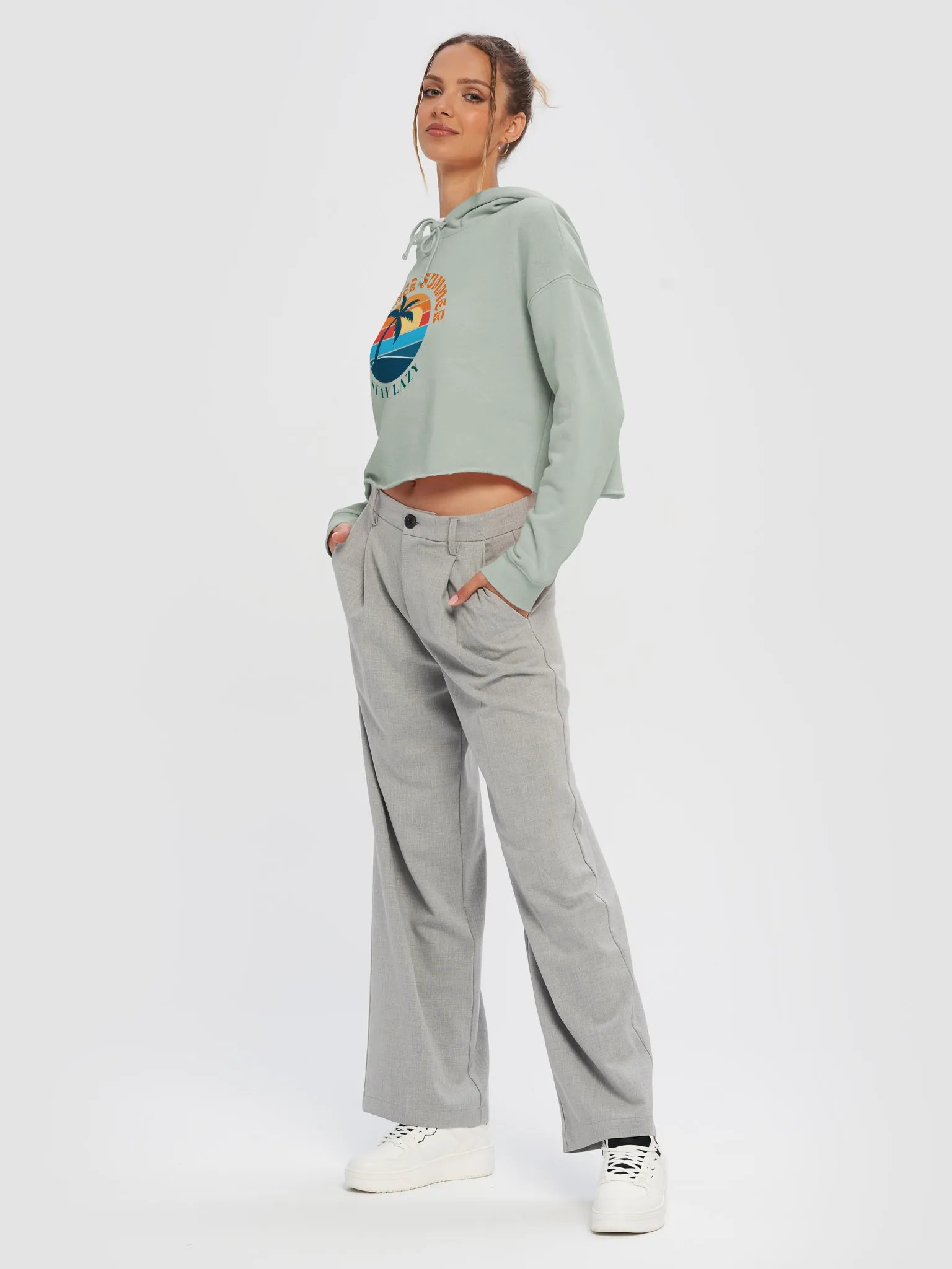 'Teacher Summer' Crop Hoodie product image (3)