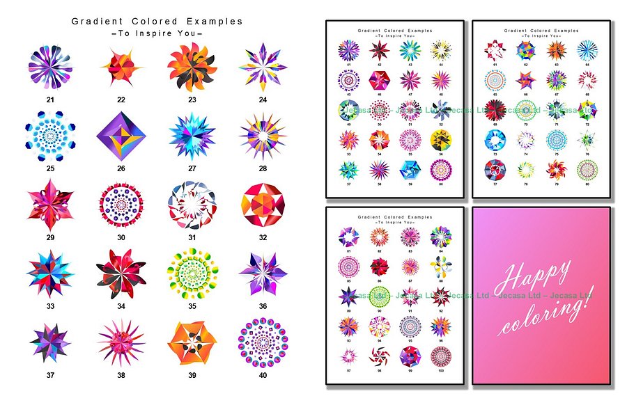 100 Geometric Mandala Coloring Pages | PDF | Digital File | Series GM2025 Vol. 11 product image (2)
