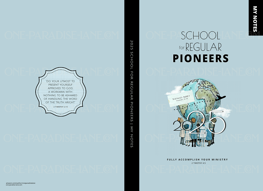 2025 REGULAR PIONEER SCHOOL DIGITAL NOTEBOOK | VINTAGE GLOBE DUSTY BLUE (PDF) product image (3)