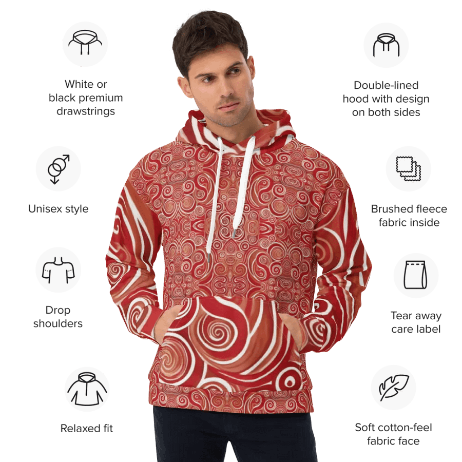 Funky Cherry Swirls Liquid Tie-Dye Hoodie product image (10)