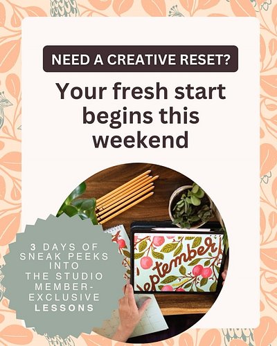 Need a creative reset? 
 This weekend you can:
 🎨 3 days of unlocked #thestudiobylizkbrown Exclusives (no login!) 
 💡 Join Th...