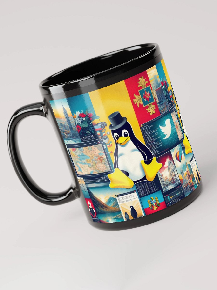 Black Glossy Mug TUX product image (3)