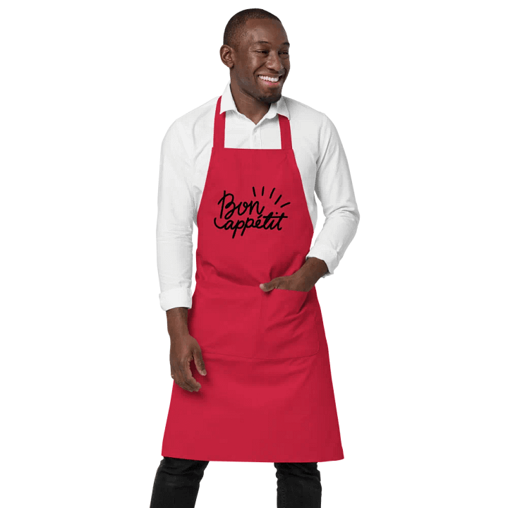 "Bon Appétit" Red Organic Cotton Apron product image (1)