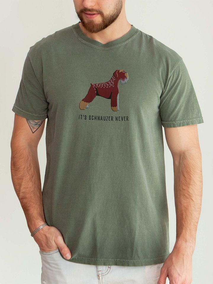 It's Schnauzer Never T-Shirt(Embroidered) of a Schnauzer(Brown) product image (2)
