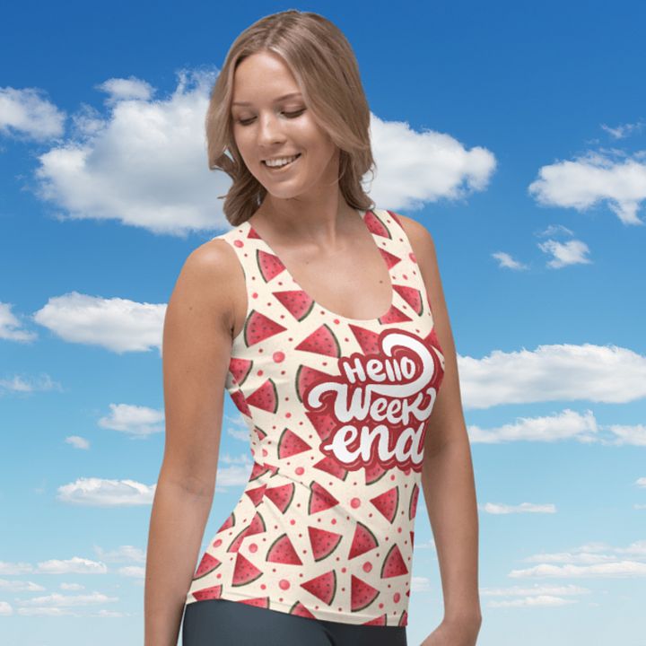 Hello Weekend Watermelon All Over Print Tank Top product image (2)