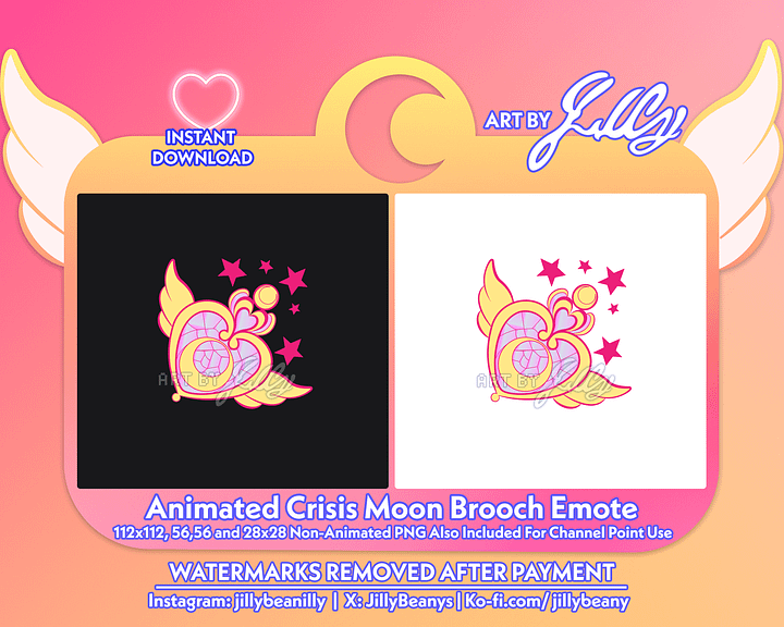Animated Crisis Moon Brooch Emote | Sailor Moon Compact product image (1)
