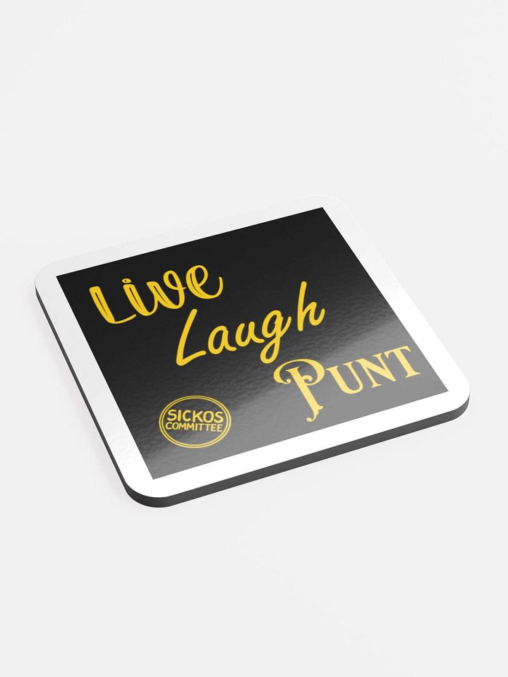 Live Laugh Punt Glossed Cork Coaster (One Coaster) product image (2)