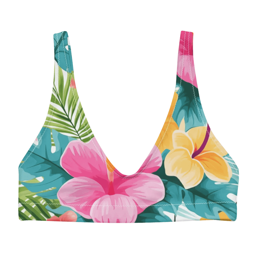 Recycled Padded Bikini Top – Tropical Bloom product image (1)
