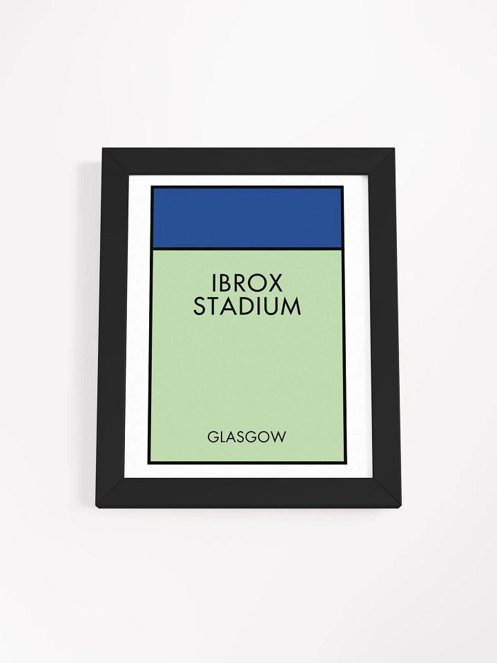 Ibrox Stadium Glasgow Monopoly Title Art Framed Print product image (1)