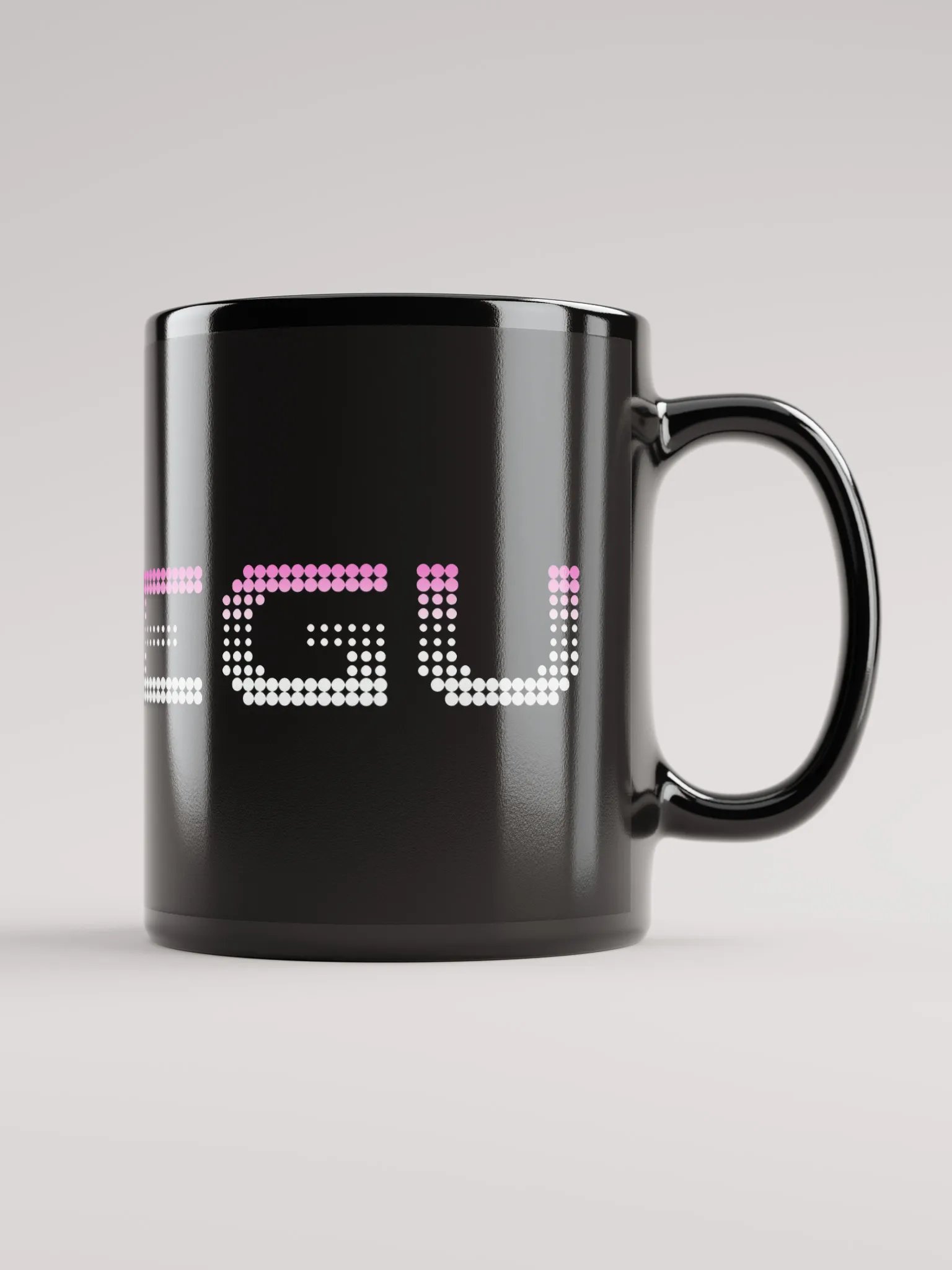 DJ Megu Logo Black Glossy Mug product image (1)