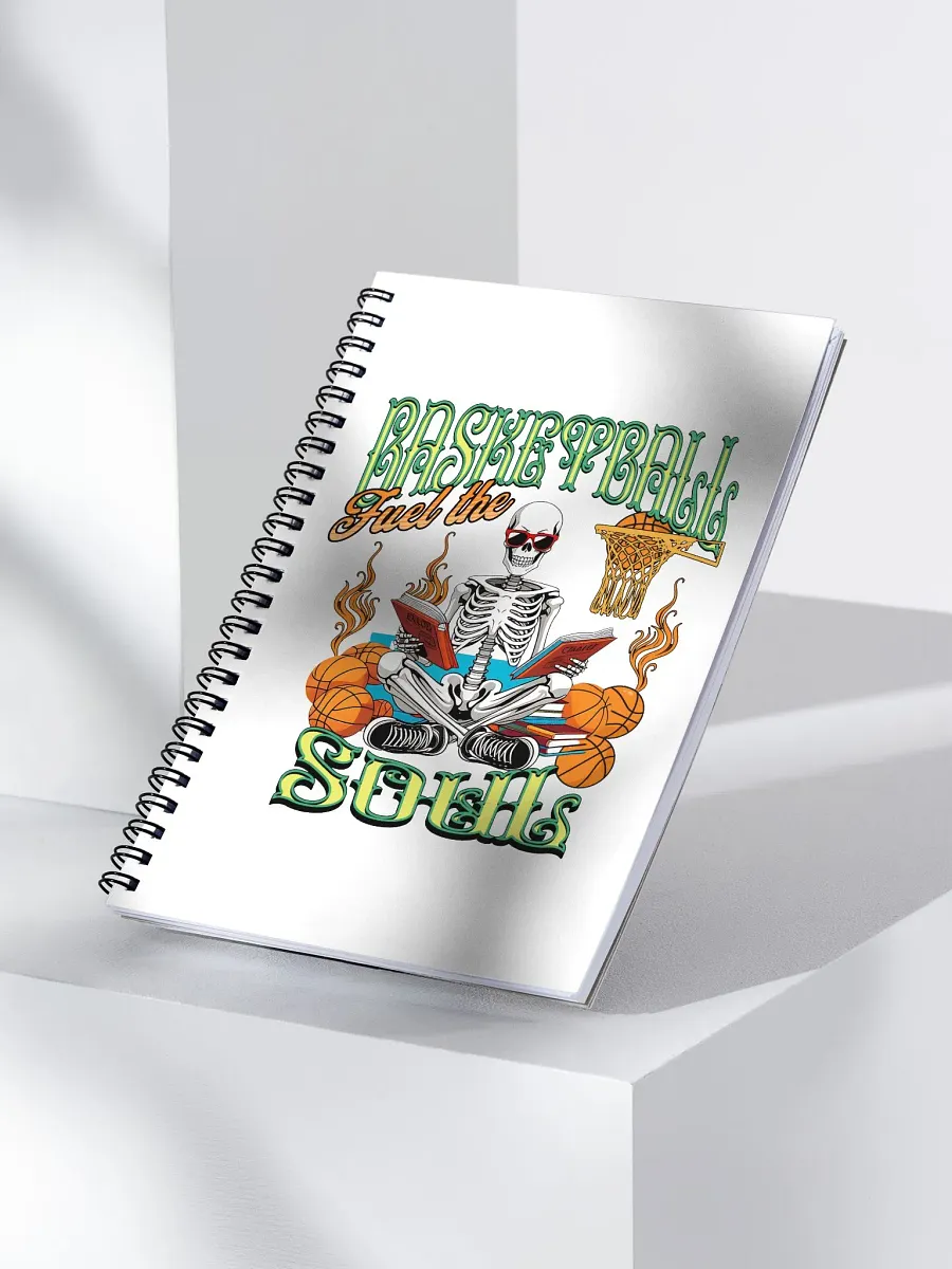 Basketball Fuel The Soul Skeleton Hoop Spiral Notebook product image (2)