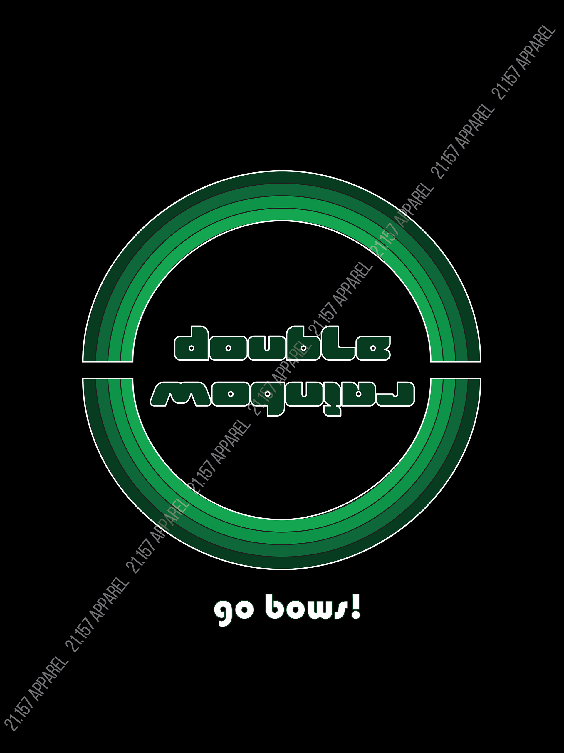 Double Rainbow (Greens), Go Bows! Shirt product image (5)