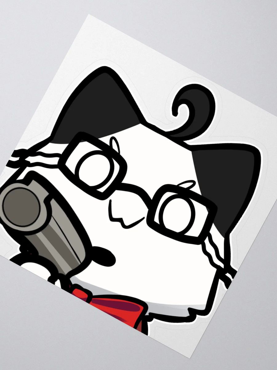 JPAG_Grey cat Gun emote sticker product image (2)