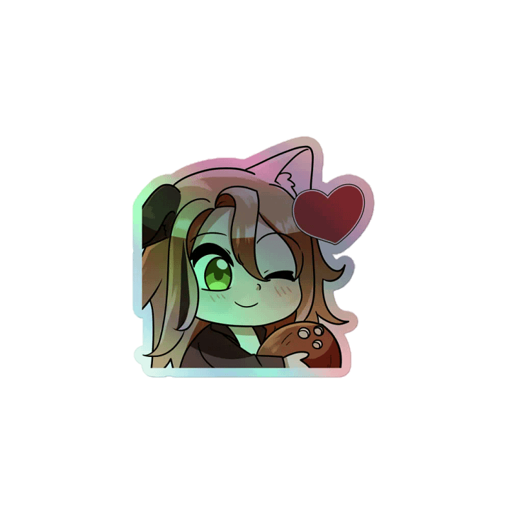 coconut love emote holographic sticker product image (1)